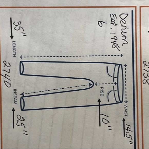 Blue Straight Leg Jeans with Vintage Wash Distressed Hems High Rise - Picture 6 of 6